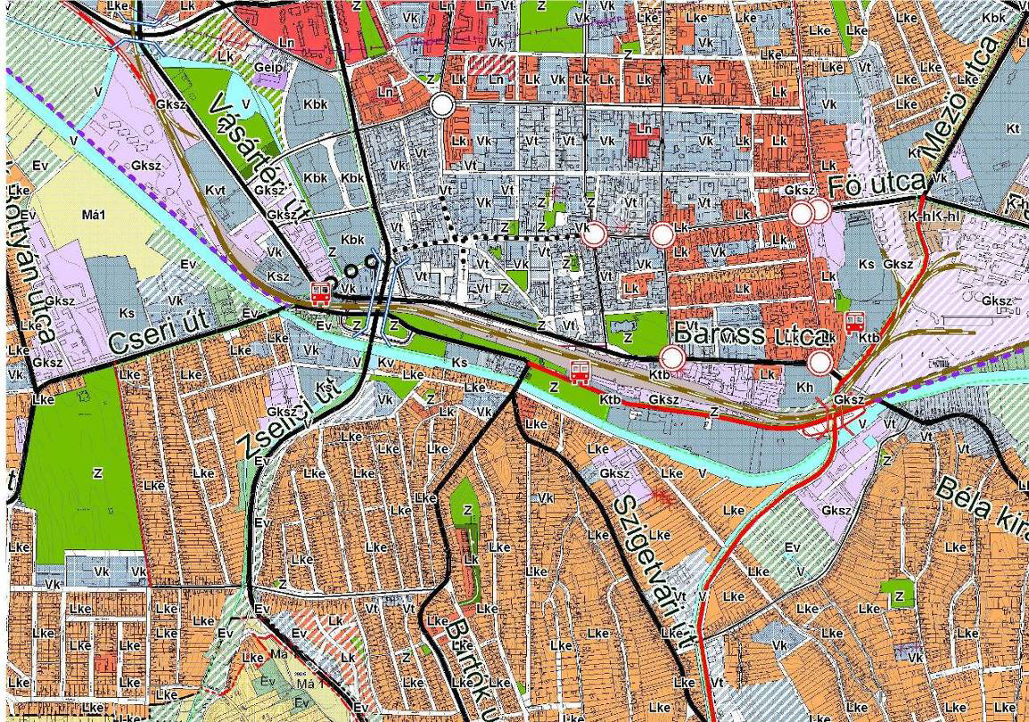 KAPOSVÁR MEGYEI JOGÚ VÁROS - INTEGRÁLT TELEPÜLÉSFEJLESZTÉSI STRATÉGIA 12 3 13 14 5 1a 1b 8 6b 7 7 6a 2 11 4 7 10 9 I.4. A fejlesztések területrendezési háttere Az I.