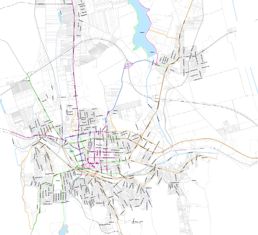 Akcióterületek és a kerékpárforgalmi hálózat fejlesztés kapcsolata Kaposváron (megvalósult)