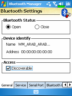 Bluetooth kapcsolat beállítása Klikkeljen a Settings gombra a Bluetooth Wizard képernyın a Bluetooth beállítások megjelenítéséhez. Klikkelejen a General fülre. 1.