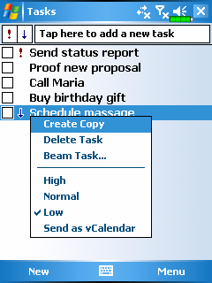 Tasks: Keeping a To Do List Use Tasks to keep track of what you have to do. ❶ ❷ ❸ ❹ ❺ ❶Indicates high priority. ❷Tap to display or edit the task details.