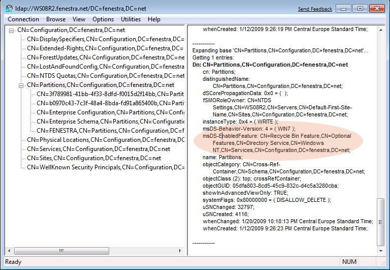 AD* Enable-ADOptionalFeature Identity CN=Recycle Bin Feature,CN=Optional Features,CN=Directory Service,CN=Windows NT,CN=Services,CN=Configuration,DC=netlogon,DC=priv Scope ForestOrConfigurationSet