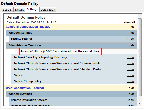 WINDOWS SERVER 2008 R2 A másolásba vegyük be a tartományunkban lévő összes nyelvű legfrissebb kliens és szerver saját.adml állományait is az említett mappákon keresztül.