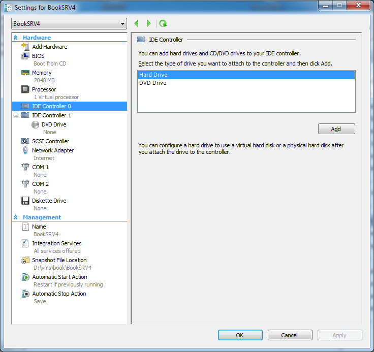 WINDOWS SERVER 2008 R2 módon, tehát mint különbségi (differencing) diszket. Így aztán ha 10 gépet akarunk létrehozni, akkor 11 db.