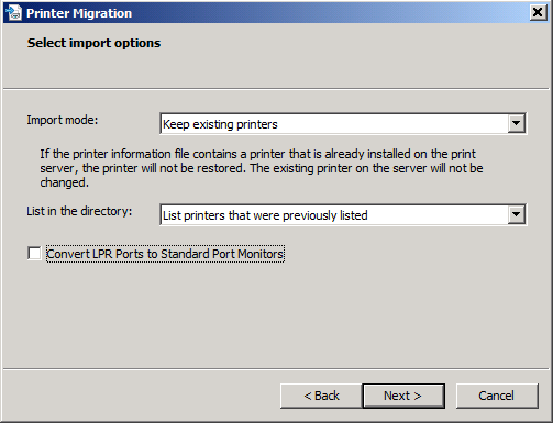 WINDOWS SERVER 2008 R2 Ezekkel minden gond nélkül lehetséges akár több száz, több ezer printer adatainak mentése és visszaállítása (csak R2), exportja és importja, beleértve a nyomtatási sorokat, a