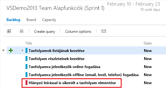 A Visual Studio 2013 újdonságai egyéni produktivitás A Visual Studio Online lehetővé teszi, hogy a tesztesetek összeköthetők legyenek azokkal a backlog bejegyzésekkel, illetve feladatokkal,