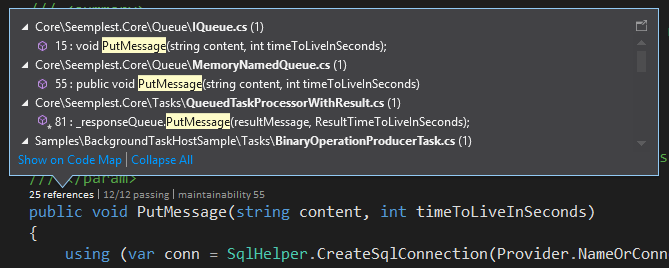 Összegzés 3-31 ábra: Code Lens információ megjelenítése A Code Lens információ a típusok és műveletek fölött szerepel, ahogyan azt a 3-31 ábrán a bekeretezett rész is mutatja.