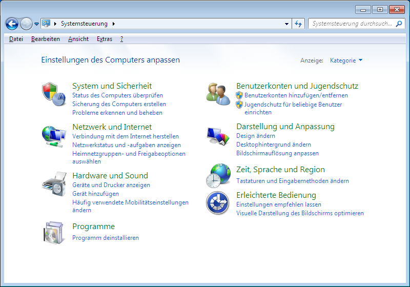 Szoftver Windows 7 - Vezérlőpult A vezérlőpult segítségével módosíthatja a Windows beállításait.