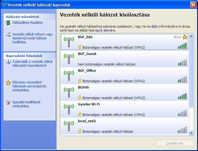 1. Manuális beállítás leírása: 1.1. Windows XP operációs rendszer esetén: 1.1.1. Kattintson a