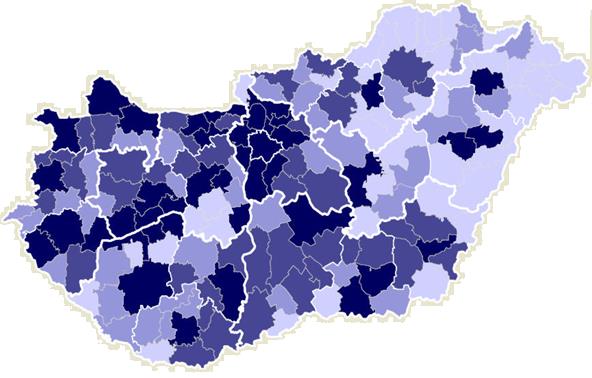 Magyarország aprófalvas térségei Magas roma népességű térségek