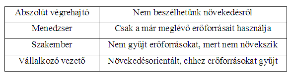 A közép-kelet-európai vállalkozások tipológiai osztályozása tulajdonosok menedzser-vállalkozó, vagy még inkább vállalkozó-vállalkozó énjének kell előtérbe kerülnie. 7.