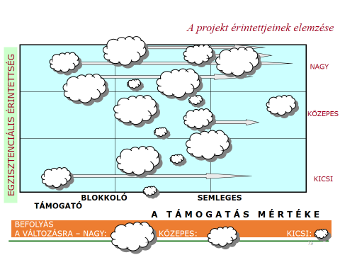 A projekt érintettjei, olyan egyedileg meghatározható, azonos vagy hasonló érdekekkel vagy szempontrendszerrel rendelkező csoportok vagy szervezetek, amelyekre a fejlesztés megvalósításának folyamata