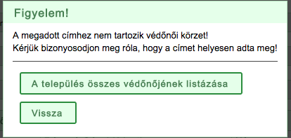 Ha a távozási mód és annak pontos címe kitöltésre került, a védőnőválasztás gomb segítségével területi védőnőt kell választani! Ekkor a rendszer a címhez megadott védőnőket listázza.