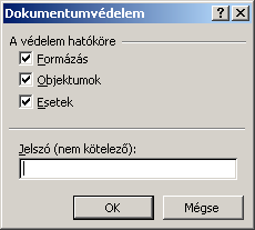 Excel 2000 modul 2. fejezet Cellavédelem Ez kivételesen nem formai beállítás, de mivel a cella tulajdonságai közé tartozik, a Cellák formázása párbeszédpanelben kapott helyet a Védelem lapon.
