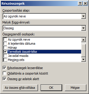 Szakács Béla: Az Excel 2007 gyakorlati, kreatív használata Az Excel induláskor mindig a bal oldali első oszlop feliratát ajánlja csoportosítási alapnak.