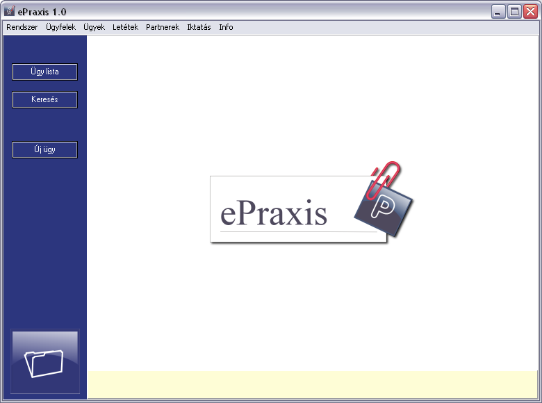 epraxis Az epraxis program egyéni ügyvédek, kisebb irodák mindennapi tevékenységét segítő eszközként szolgál.