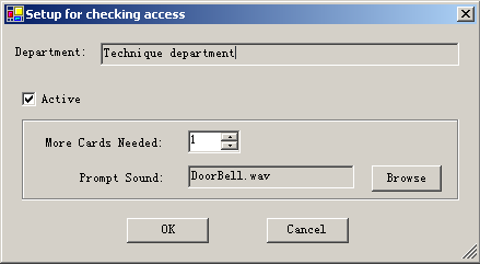 Set the department for opening doors by swpiping. Set the deparments for outside swiping. click Edit.