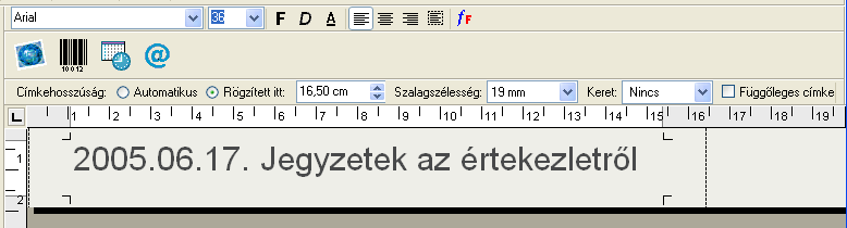 A szalagszerkesztő használata Dátum- és időbélyegző hozzáadása Megválaszthatja a címkére felveendő dátum, illetve időbélyegzőt.