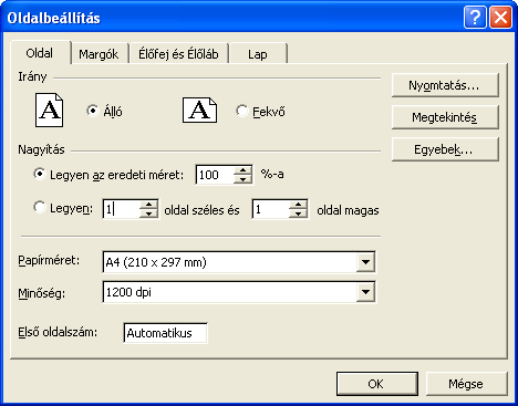 Nyomtatás Microsoft Excel XP Nyomtatási beállítások Pontosan négy témakört dolgozunk fel ebben a fejezetben, olyan Excel funkciókat, amelyekkel a nyomtatás során fellépő alapvető gondok megoldására