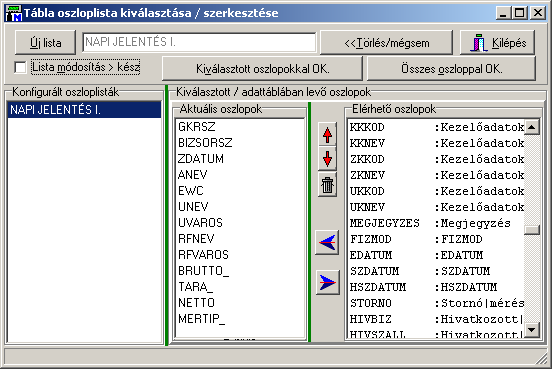 13/12 PortaWin (PW2) Jármű mérlegelő program METRISoft KFT 9. Táblázatok tartalmának exportálása A lezárt mérésekből listák készítése és kiíratása 'Jelentés készítés' felhasználói joghoz kötött!