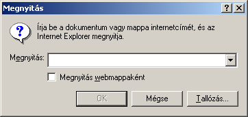 Megjegyzés HTML-fájl megnyitása a helyi merevlemezen A fenti műveletet elvégezhetjük a Fájl menü Megnyitás (CTRL+O) parancsával is.