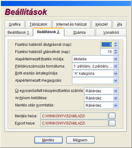 Számlázás 23 Fizetési határidı utánvétnél (nap): Amennyiben a fizetés módját utánvétre módosítjuk, ennyi napot fog hozzáadni a számla keltéhez a program, és ezt a napot ajánlja fel fizetési