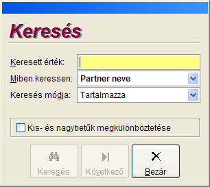 Számlázás 5 A listák kezelésekor szintén találkozhatunk a listaablak felsı részén elhelyezett keresıvel/szőkítıvel, egy mezıkiválasztó listadobozzal kibıvítve, amelyben megadható, hogy melyik mezı