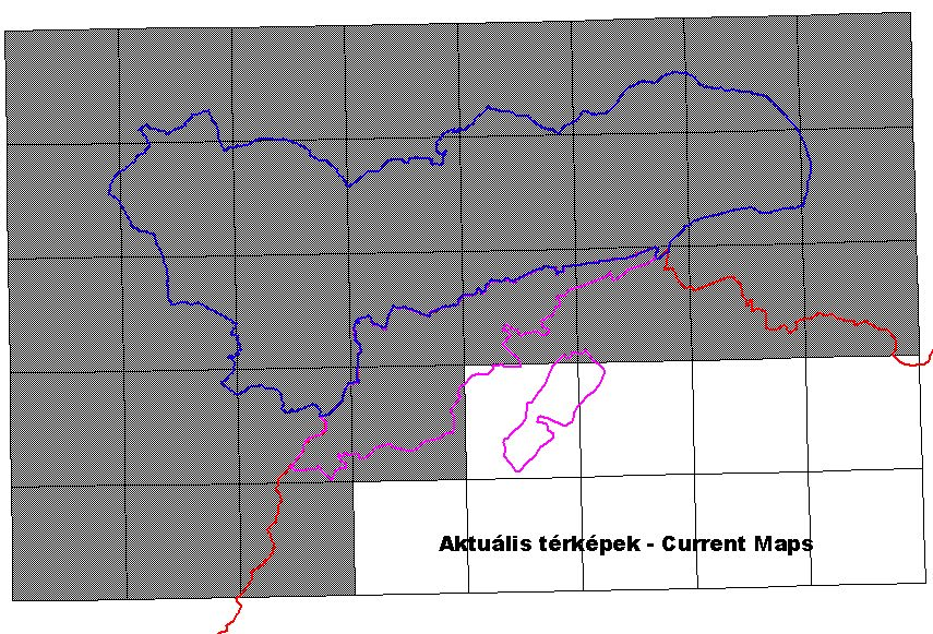 Aktuális térképek 31 db térképszelvény georeferálását végeztük el. (6. ábra), a konverzió EOV vetületre történt.