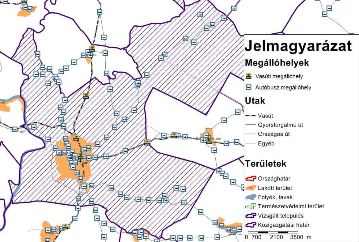 HELYZETFELTÁRÓ- HELYZETELEMZŐ - HELYZETÉRTÉKELŐ MUNKARÉSZEK 191 1.15.5 Közösségi közlekedés A közösségi közlekedés megállóhelyeit az alábbi áttekintő térkép mutatja.
