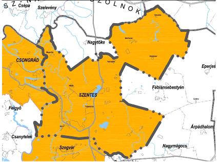 HELYZETFELTÁRÓ- HELYZETELEMZŐ - HELYZETÉRTÉKELŐ MUNKARÉSZEK 28 Az övezet érinti a folyó menti területeket, és az északkeleti, keleti településrész nagy részét érinti.