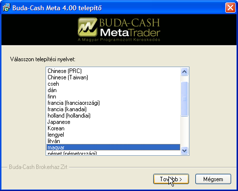 1.03 Telepítés A MetaTrader kereskedési szoftvert rá lehet telepíteni egy már meglévő verzióra. Ebben az esetben a korábbi beállítások megmaradnak.