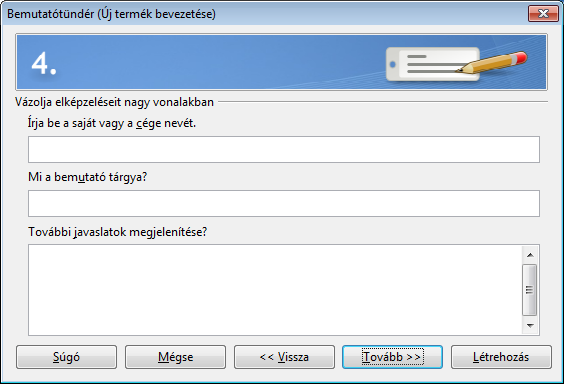 bemutatása után, mielőtt a bemutató újraindul (az alatta lévő négyzet kipipálása azt jelenti, hogy a szünetben az OpenOffice.org emblémája látszik).