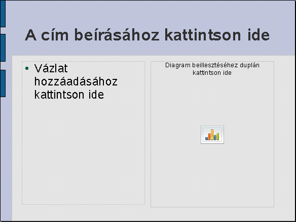 18. ábra: Cím, kép, szöveg A bemutatónkban tehát mindig van szabad hely új diaképek számára. Ha új bemutatót akarunk létrehozni, válasszuk a Fájl menü Új alatt található Bemutató menüpontját.