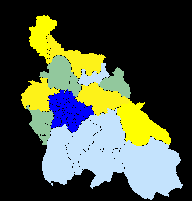 M13: Kistérségek Pest megyében.