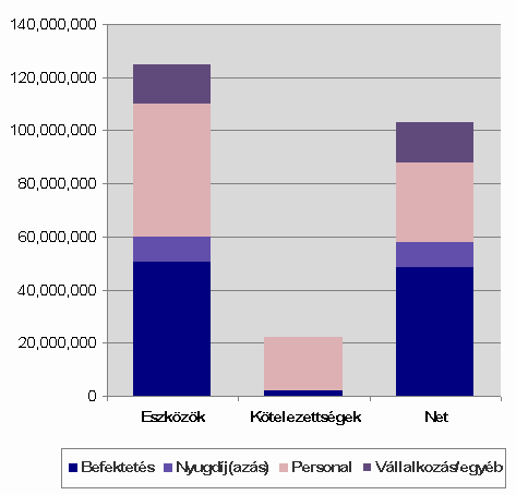 Befektetések nettó értéke Míg az Ön nettó vagyona pénzügyinek általános alakulását mutatja, pénzügyi céljai elérésére a befektetéseinek nettó értéke áll rendelkezésre.