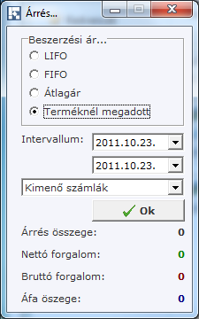 Árrés: A program segítségével számolhatunk árrest is. LIFO: (A Last In-First Out módszer rövidítése). A módszer lényege, hogy a legutóbb beszerzett készlet kerül elsőként értékesítésre.