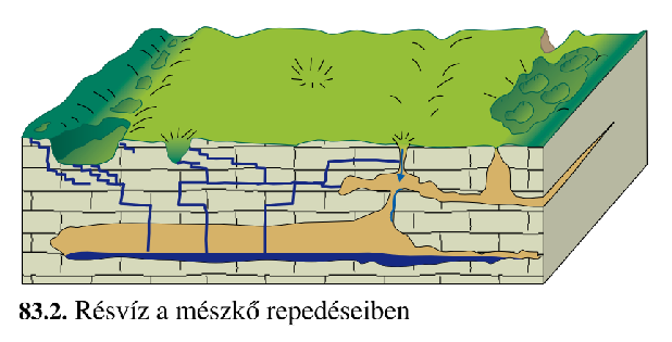 5. RÉSVÍZ: kőzetek repedéseiben, hasadékaiban elhelyezkedő víz.