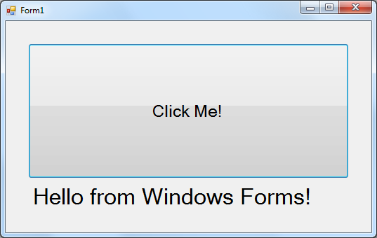 A Visual Studio projektsablonok jelentős hatékonysággal bírnak. Például, az 1-6 ábrán látható alkalmazás néhány kattintással összerakható a Windows Forms Application sablon segítségével.