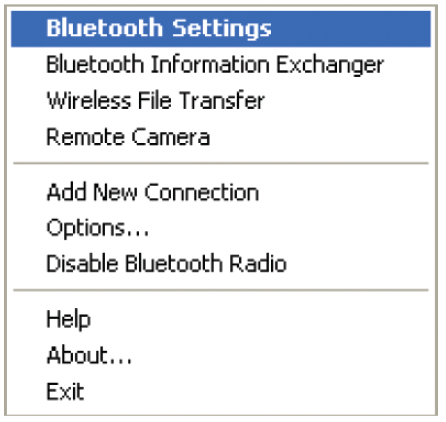 sárga szimbólum A Bluetooth csatlakoztatása folyamatban van. Az előkészületek befejeződtek. 6.3.2 Csatlakoztatás 1. Jobb egérgombbal válassza ki a tálcán a Bluetooth kezelő szimbólumot. 28.