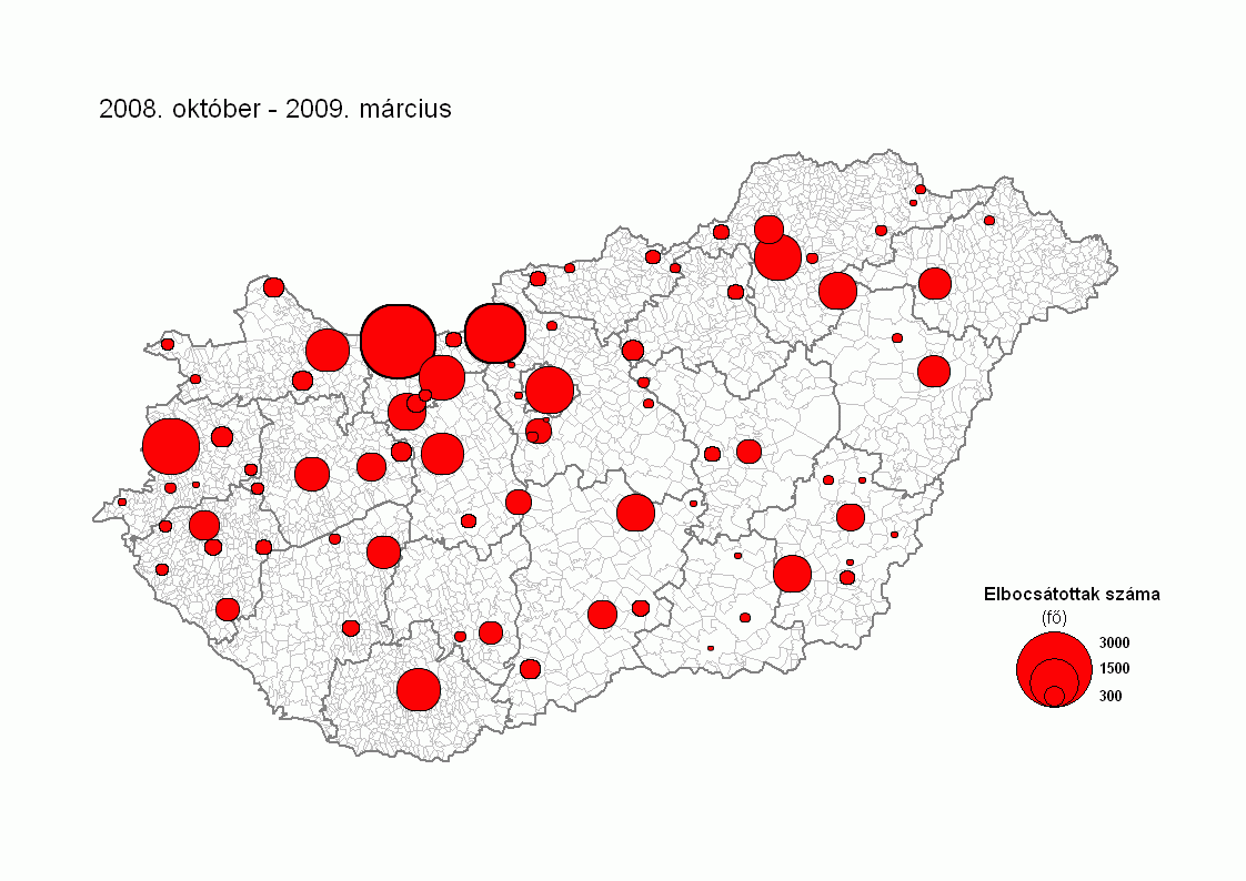 Az elbocsátások területi képe A gazdasági válság nem minden hazai térség gazdaságát érinti azonos mértékben, ez köztudott.