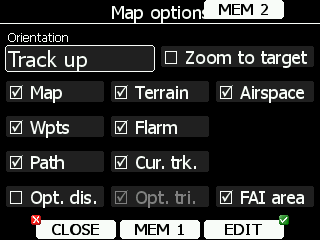 5.5.5.2 MC, ballast és bug beállítás A leggyakrabban használt funció. Ha megnyomod az MC/BAL gombot a MC ballaszt beállító lap jön elő.