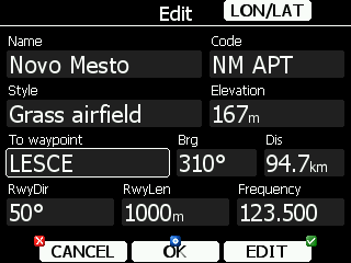 Select A fordulópont kiválasztása új navigációs célpontként Mc/Bal MacCready, vizballaszt bogarasodás beállítása (5.