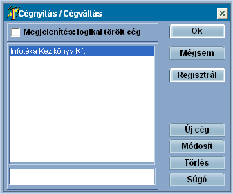 Kezdő lépések 10 automatikusan megjeleníti): Amikor a program feltelepítése megtörtént, az indítást követően az alábbi ablakot találja (abban az esetben, ha már használtuk valamelyik Infotéka W32-es