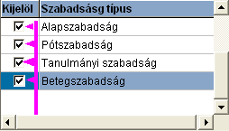 209 Infotéka Bér Kezdő dátum - Ebbe a mezőbe annak az időszaknak a kezdő időpontját kell beírni, amelyre vonatkoztatva át kívánjuk tekinteni a szabadságnyilvántartásainkat.