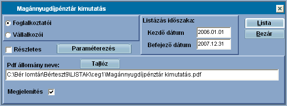 Listák 212 DOLGOZÓK KIVÁLASZTÁSA LISTÁZÁSHOZ A képernyő ezen részén választhatjuk ki azokat a dolgozóinkat, akiknek a kieső idő nyilvántartásait át kívánjuk tekinteni.