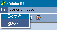 21 Infotéka Bér 3 Fájl és Szerkeszt 3.1 Fájl és szerkeszt menü áttekintés Ebben a fejezetben a Fájl és Szerkeszt menüpontokat tekintjük át.