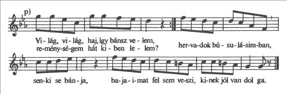IV. A török kor zenéje 107. ábra - Verőce megye 108. ábra - Gömör megye A dallamkör példájaként Kodály első helyen egy egyházi dallamot említ (a).