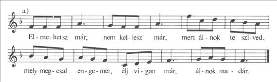 V. A barokk és a klasszikus zene időszaka Magyarországon 8. Közel áll az előbbiekhez egy dallamcsoport, melyet magyar rokokó dallamosságnak nevezhetnénk. Talán helyes ezt is két csoportba osztani.
