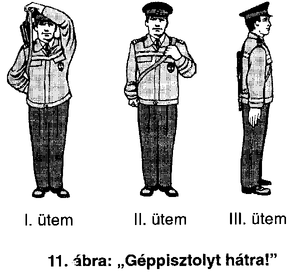 A gépkarabély Hátra vételét Szíjra helyzetből a Gépkarabélyt hátra!