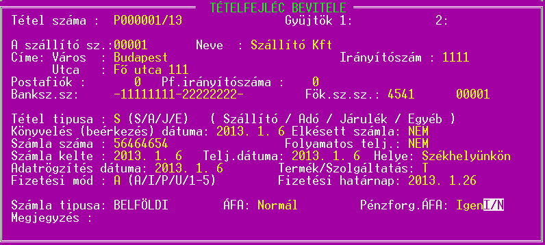 2. Főkönyvi számlatükör A számlák között minden áfaelszámoló cégnek meg kell nyitni a 369-ben vagy a 368-ban egy nem folyószámla típusú főkönyvi számlát, melyet a program használni fog a pénzügyi