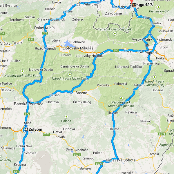 105. Folytassa az utat erre: Rákoš 2,0 km 106. Forduljon enyhén balra, a következő útra: 66C. út 450 m 107. Hajtson fel erre: Ban. Bystrica Fizetős út 350 m Térjen erre: 66. út, 72. út és E50 534.